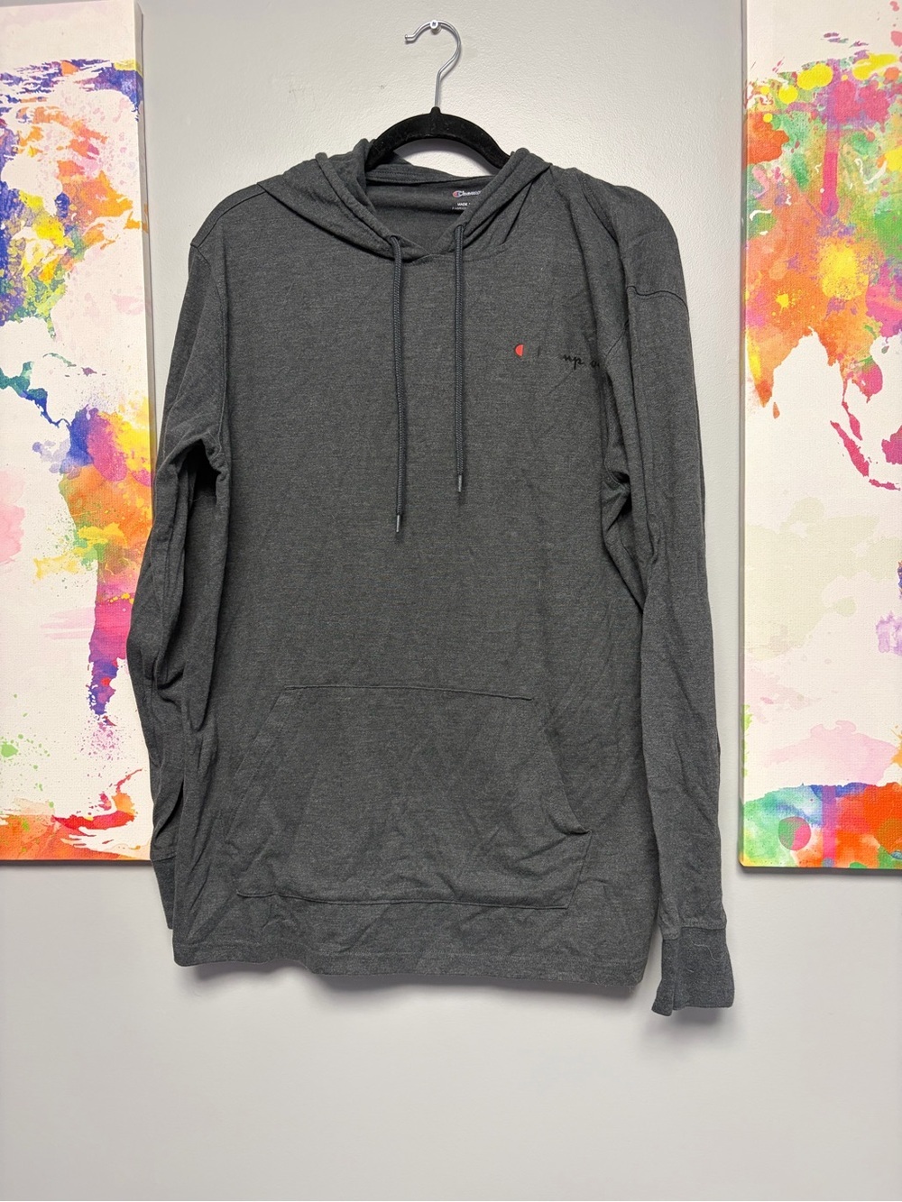 Champion Black Pullover Sweatshirt with Textured Fabric